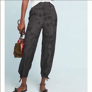 Anthropologie Silky Floral Utility Pants